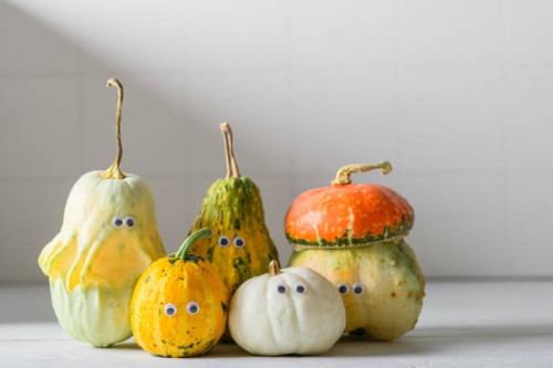 halloween still life background with funny pumpkins with eyes - home decoration stock pictures, royalty-free photos & images