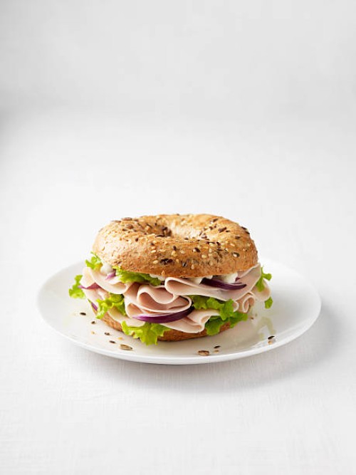 ham and onion on plate - food stock pictures, royalty-free photos & images