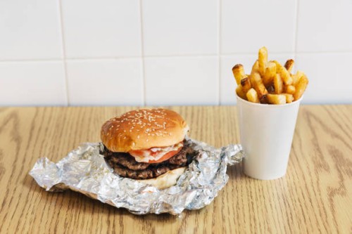 hamburger and fries - junk food stock pictures, royalty-free photos & images