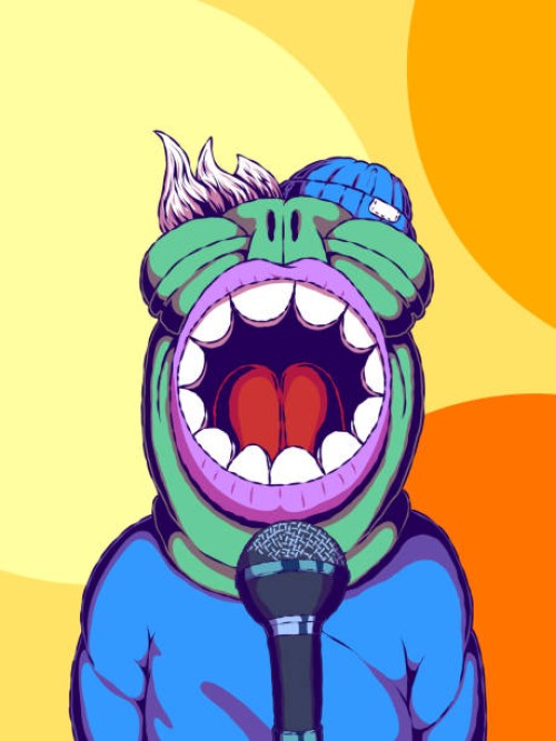 hand-drawn cartoon retro character banner illustration - singing person. - concert stock illustrations