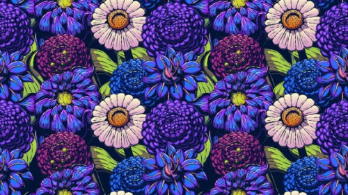 hand-drawn floral seamless pattern - flowers on a stem and leaves. - garden decoration stock illustrations