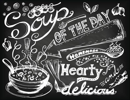 hand drawn soup doodles - food stock illustrations