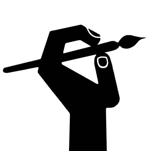 hand holding paintbrush - nails art stock illustrations