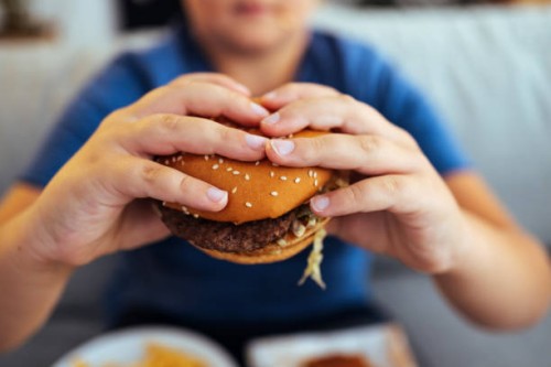 hands is holding a fresh burger before eating - junk food stock pictures, royalty-free photos & images