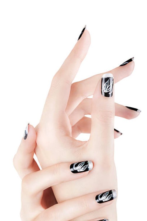 hands with nails art - nails art stock pictures, royalty-free photos & images