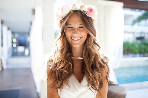happy beautiful bride laughing close up - hairstyle stock pictures, royalty-free photos & images