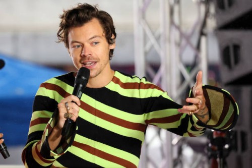 Harry Styles speaks onstage at NBC's "Today" at Rockefeller Plaza on May 19, 2022 in New York City.