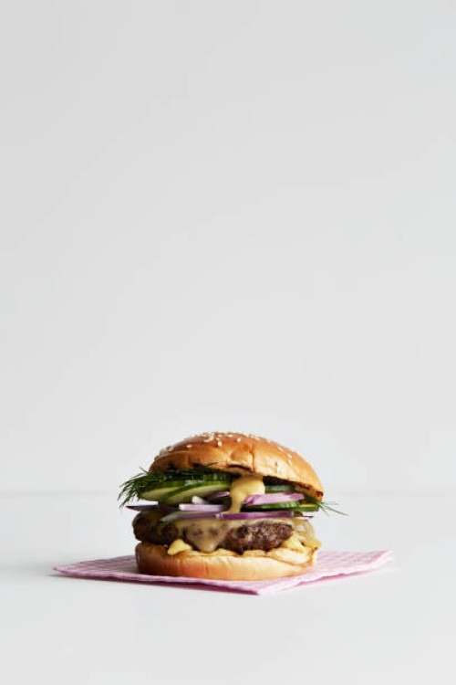 havarti fresh dill burger - junk food stock pictures, royalty-free photos & images