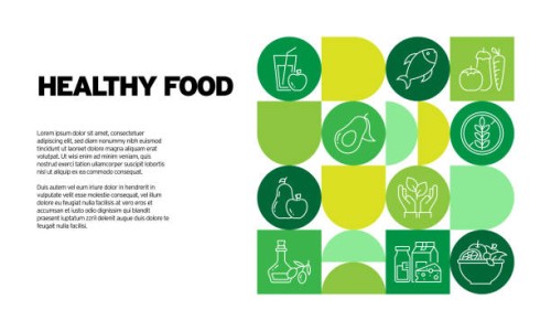 healthy food related vector illustration. nutrition, healthy eating, organic, freshness, dieting, healthy lifestyle. - food stock illustrations