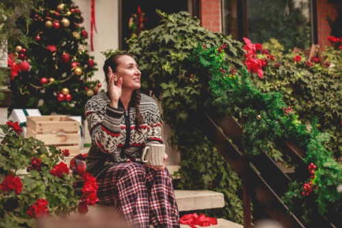 hello and merry christmas to my neighbours! - garden decoration stock pictures, royalty-free photos & images