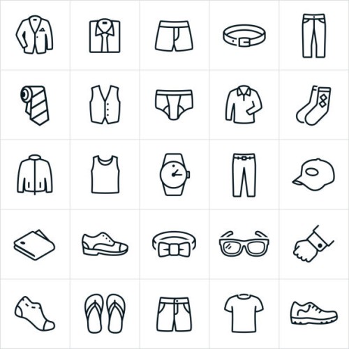 herren kleidung symbole - fashion stock-grafiken, -clipart, -cartoons und -symbole