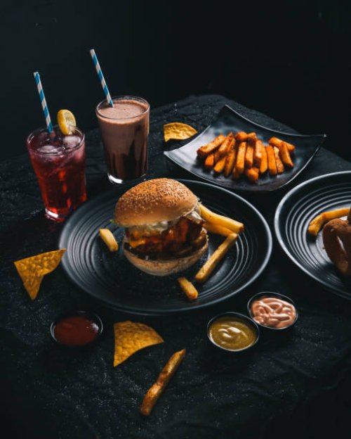 high angle view of various food on table,india - junk food stock pictures, royalty-free photos & images