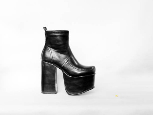 high heel platform boot on white background - fashion stock pictures, royalty-free photos & images