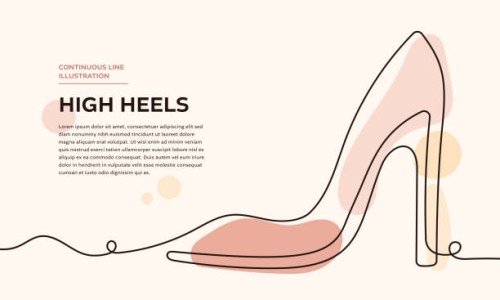high heels continuous line illustration - fashion stock illustrations