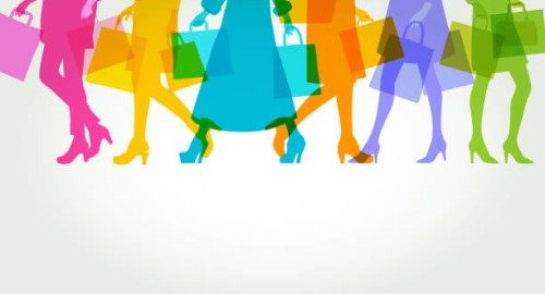 high street shoppers - fashion stock illustrations