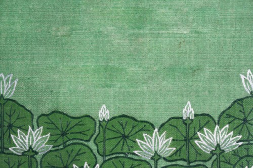 history of japan, japanese art, white lotus flowers on a green background, vintage photograph, 19th century - garden decoration stock illustrations