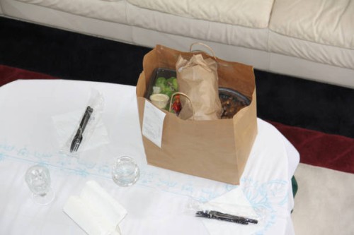 home delivery food take-out in paper bag - junk food stock pictures, royalty-free photos & images