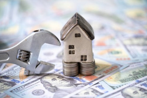 home repair concept,home improvement loan,home model with dollar,home loan rate,home insurance concept, - home decoration stock pictures, royalty-free photos & images