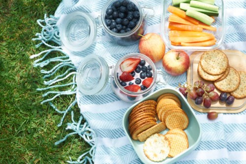 homemade picnic with organic foods in reusable plastic free containers. - food stock pictures, royalty-free photos & images