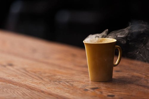 hot beverage on a wood cafe table - coffee stock pictures, royalty-free photos & images