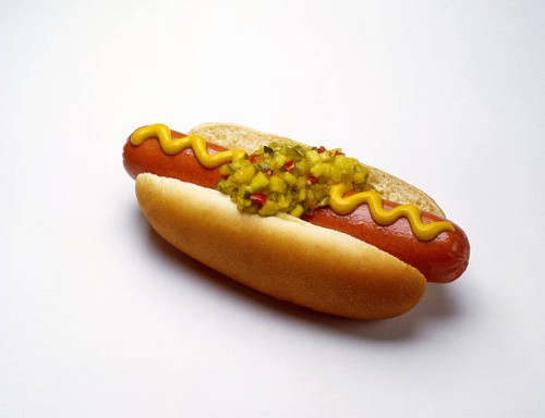 hot dog with mustard and relish - junk food stock pictures, royalty-free photos & images
