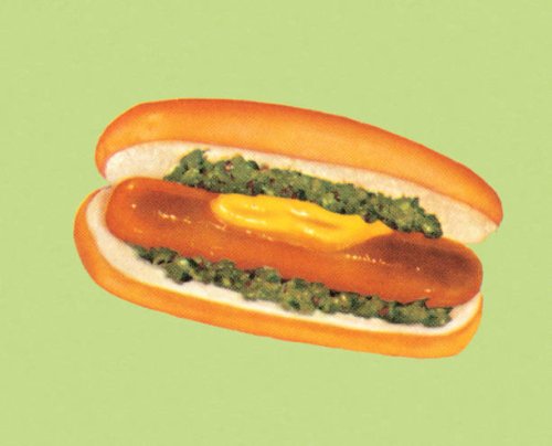 hot dog with relish and mustard - junk food stock illustrations