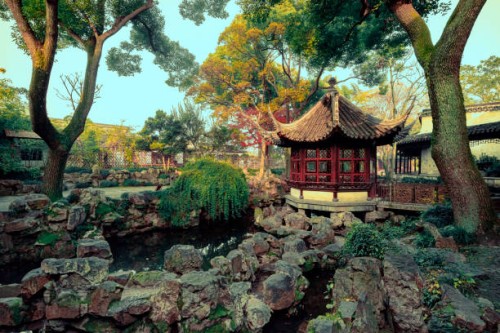 humble administrator's garden in suzhou, jiangsu, china - garden decoration stock pictures, royalty-free photos & images