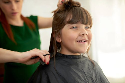 i like my new haircut - hairstyle stock pictures, royalty-free photos & images