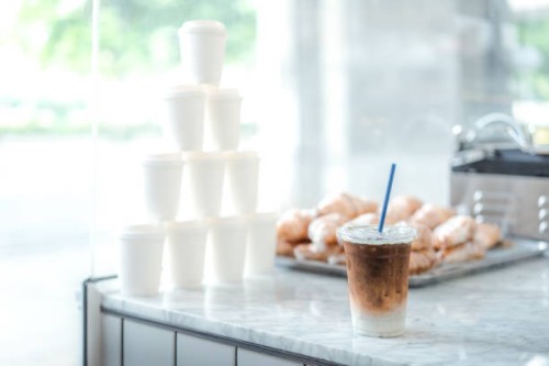 iced latte coffee in the cafe - junk food stock pictures, royalty-free photos & images