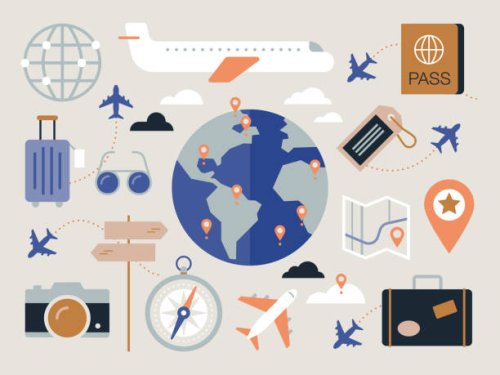 illustration collection of travel and vacation concepts - travel stock illustrations