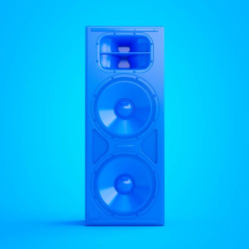 illustration of a blue speaker - concert stock illustrations