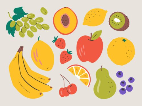 illustration of fresh fruit — hand-drawn vector elements - food stock illustrations