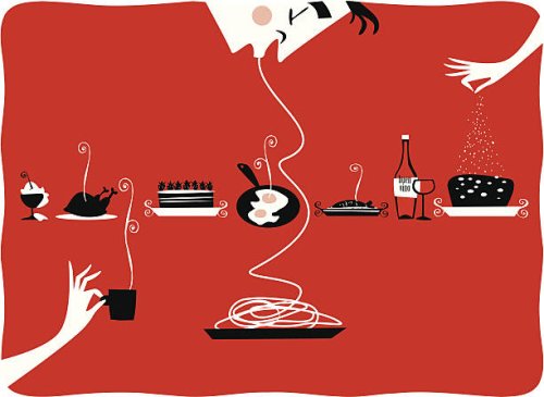 illustration of vintage kitchen items, restaurant, cattering, pastries, gourmet - food stock illustrations