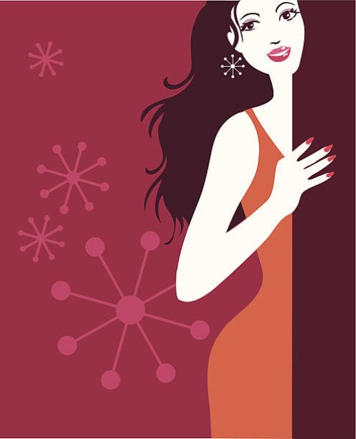illustrations, cliparts, dessins animés et icônes de femme en rouge - nails art