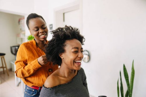 in a hair salon - hairstyle stock pictures, royalty-free photos & images