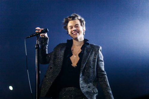 In this handout photo provided by Helene Marie Pambrun, Harry Styles performs during his European tour at AccorHotels Arena on March 13, 2018 in...