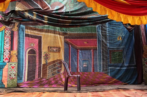 indian outdoor theater stage - home decoration stockfoto's en -beelden