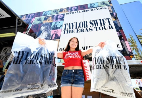 Inglewood, CA Lili Sunga, 18 waited in linear 5 hours to purchase Taylor Swift merchandise at SoFi Stadium in Inglewood on Wednesday, August 2, 2023....