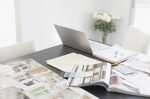 interior design books on table - home decoration stock pictures, royalty-free photos & images