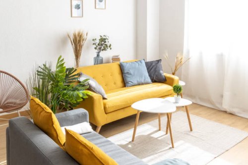 interior of a modern living room in nordic style - home decoration stock pictures, royalty-free photos & images