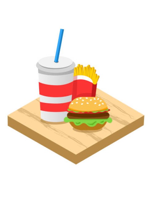 isometric burger - junk food stock illustrations