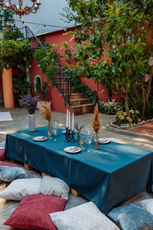 it's time to dine and celebrate this beautiful union - garden decoration stock pictures, royalty-free photos & images