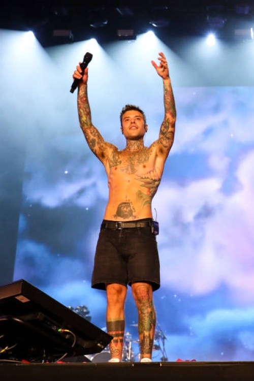 Italian singer Fedez participates in the charity concert Love Mi in piazza Duomo. Milan , June 27th, 2023