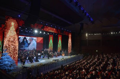 Italian singer Sister Cristina Scuccia performs during the annual Vatican's Christmas concert on December 13, 2014 at the Vatican's Conciliation...