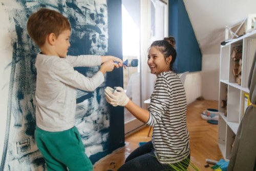 its a paint fight - home decoration stock pictures, royalty-free photos & images