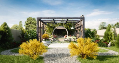 jardin extérieur relaxant - garden decoration photos et images de collection