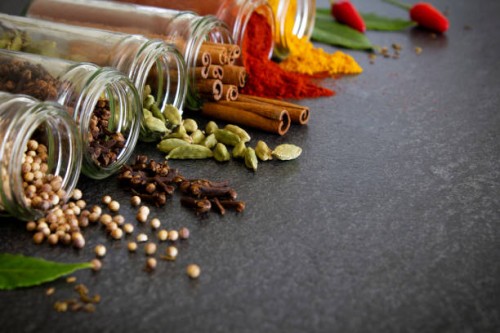 jars of spices - food stock pictures, royalty-free photos & images