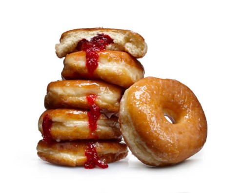 jelly doughnuts - junk food stock pictures, royalty-free photos & images