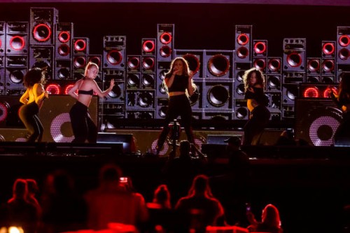 Jennifer Lopez is seen rehearsing for the Global Citizen concert in Central Park on September 24, 2021 in New York City.