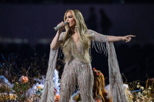 Jennifer Lopez performs at the Vax Live concert at SoFi Stadium on Sunday, May 2, 2021 in Inglewood, CA.